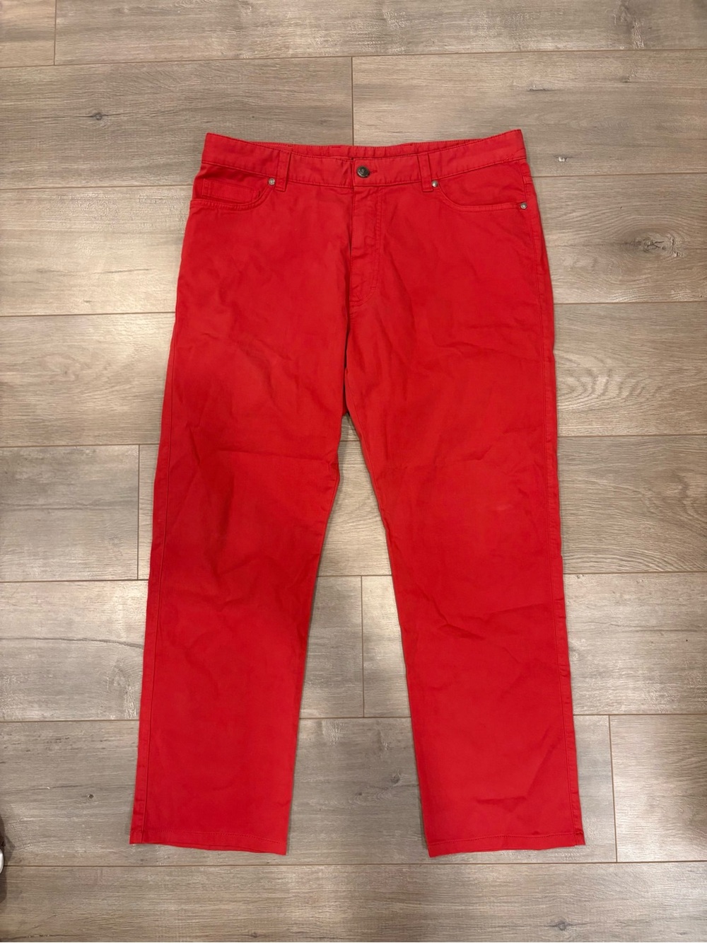 Ermenegildo Zegna Roccia Jeans Mens 38x29 Red Straight Stretch Pants